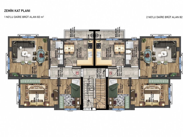 YAZLIKTA PROJEDEN SATILIK 2+1 DAİRE