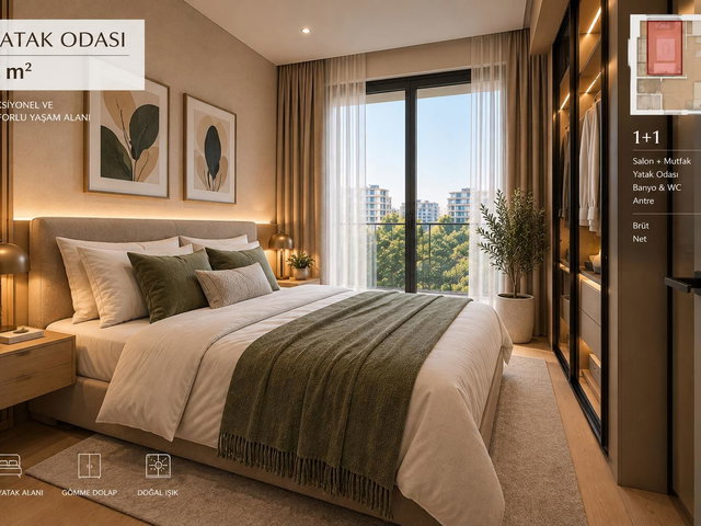 KIZILTOPRAKTA,PROJEDEN 47M2 1+1 (VADELİ ÖDEME) SATILIK DAİRE