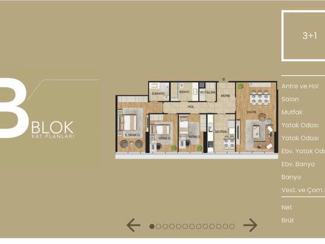 FİKİRTEPE TEKNİK YAPI UPLİFE SİTESİ, 129 M2 SATILIK 3+1 DAİRE