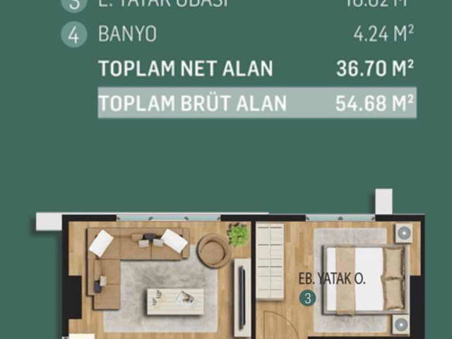 KARTAL ORHANTEPE’DE PROJE HALİNDE | 8. KAT BATI CEPHE 1+1 TICARI KULLANIMA UYGUN 2028 SONU TESLIM