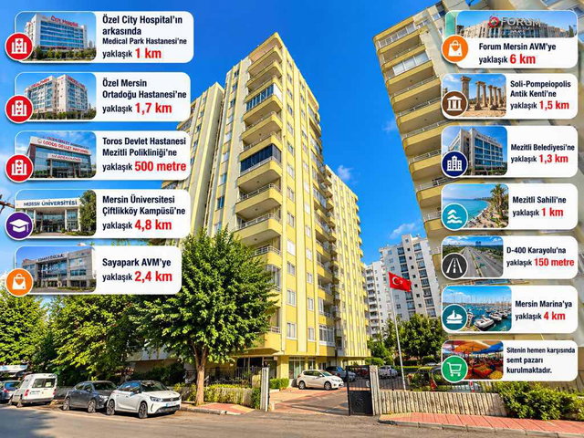 MEZİTLİ YILDIZTEPE SİTESİNDE 3+1 SATILIK DAİRE I GENİŞ BALKONLU