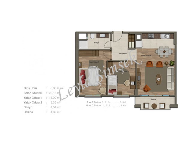 SUR YAPI METROGARDEN UZMANI LEYLA ŞİMŞEK 2+1 87M² SURYAPI