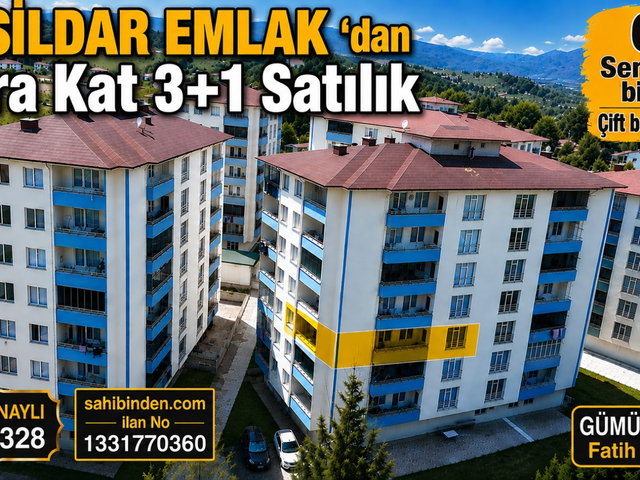 FATİH MAH. ARA KAT 3+1 BATI VE GÜNEY CEPHELİ. ÖNÜ AÇIK
