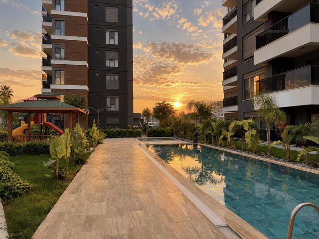 Sky Diamond'da Havuzlu Sitede Ebeveyn Banyolu 2+1 Kiralık Daire