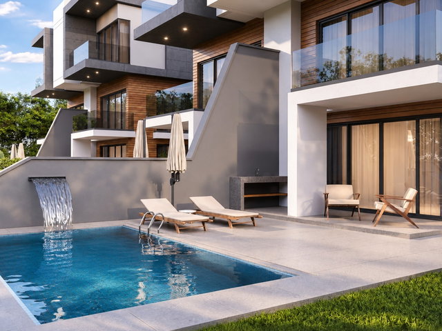 Kemerağzı Twin'de Özel Havuzlu Kapalı Otopark 210 m2 Lüks Villa